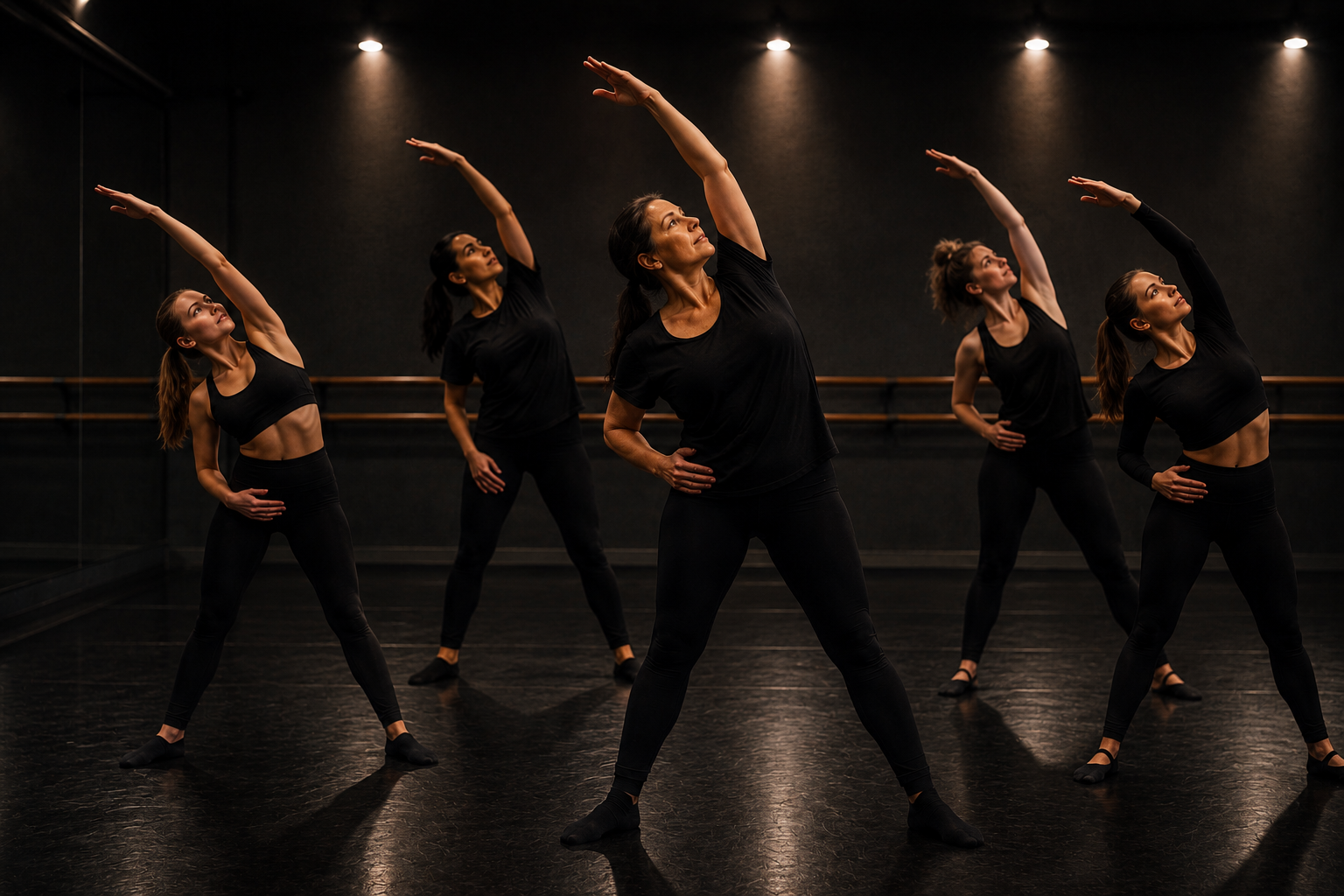 Adults stretching class at DIAMANT